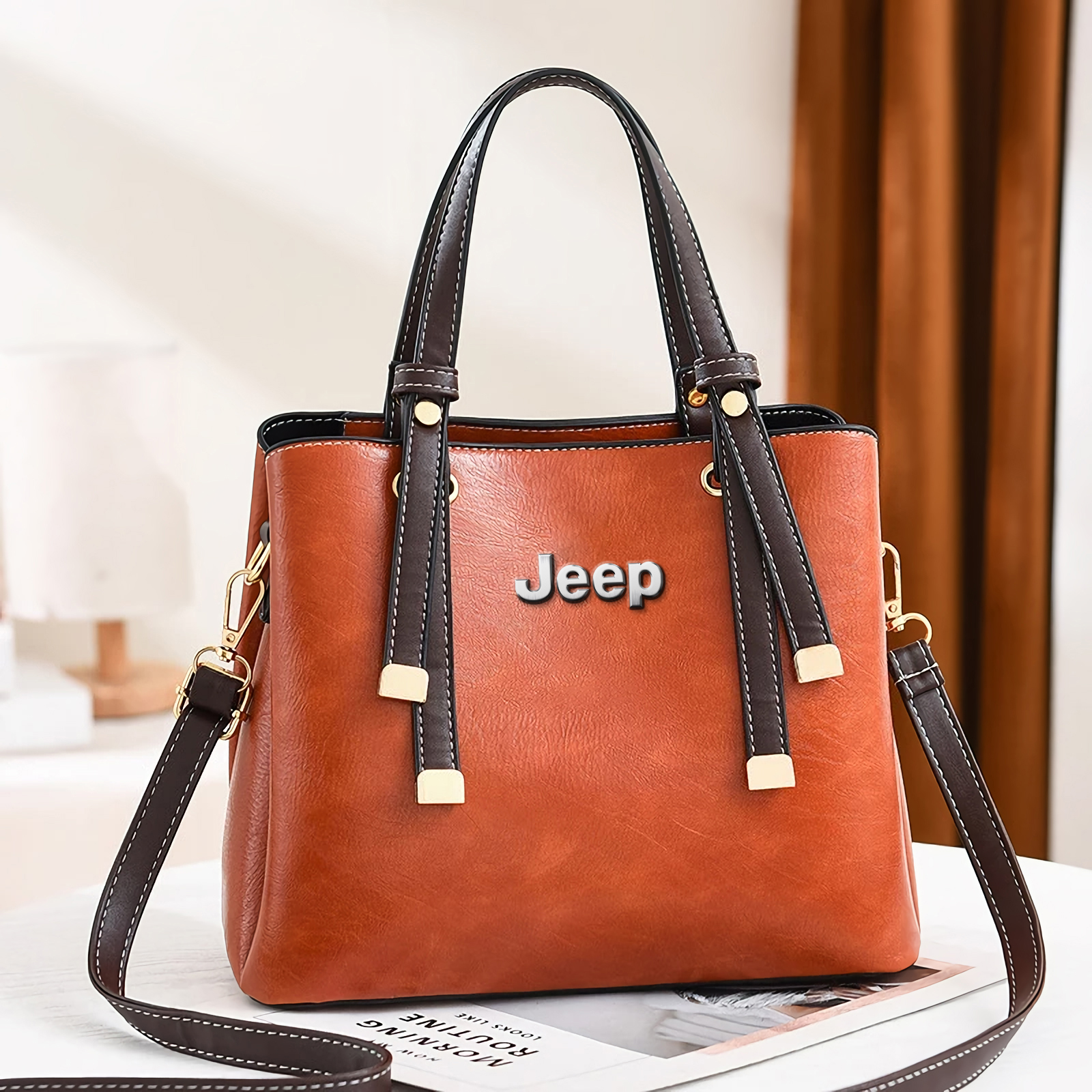 jeep buluo Brown Sling Bag jeep sling bag, side bag, slinger, leather bag  brown - Price in India | Flipkart.com