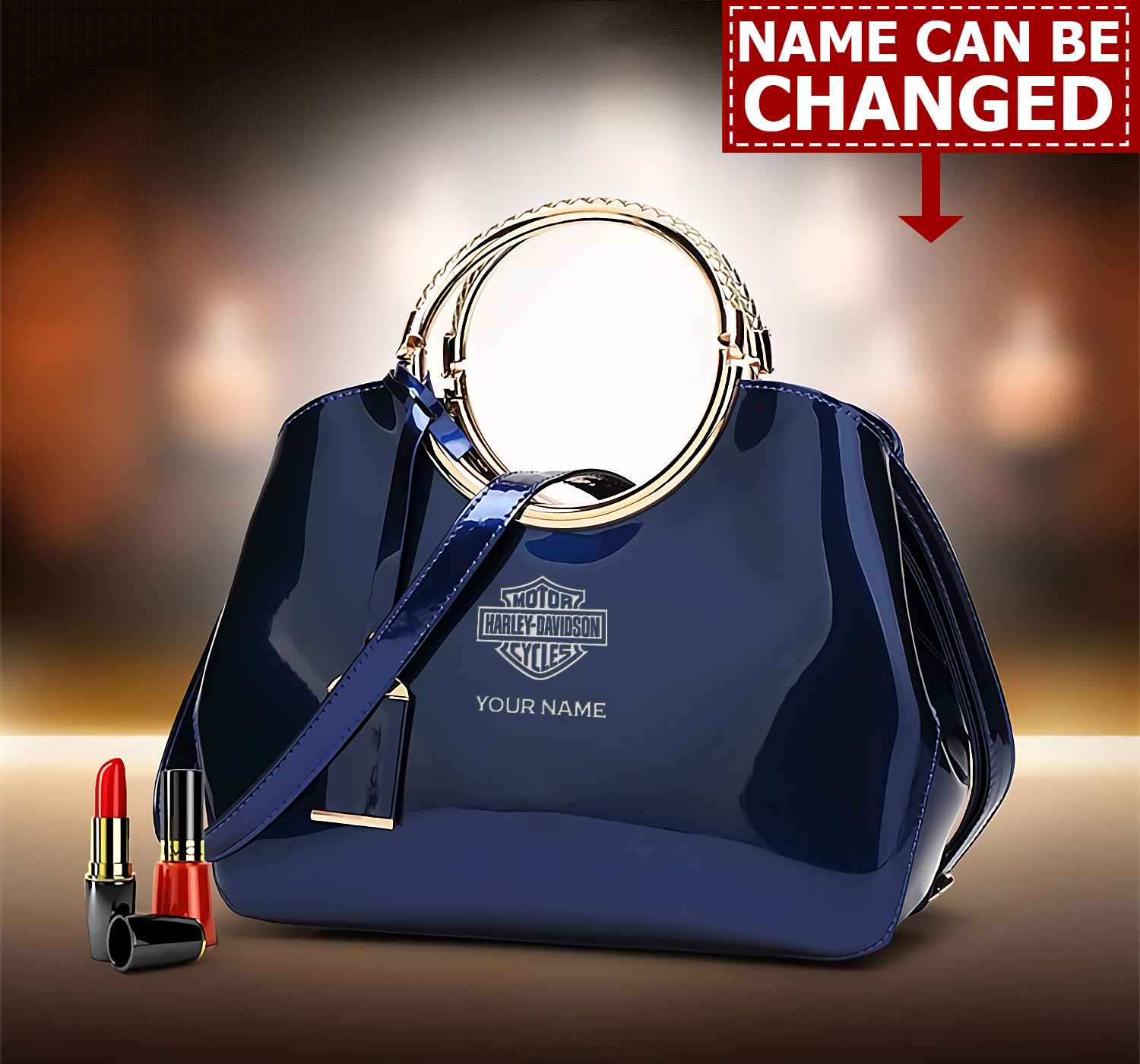 Customize Your Name with HARLEY DAVIDSON Luxury Leather Women Handbag
