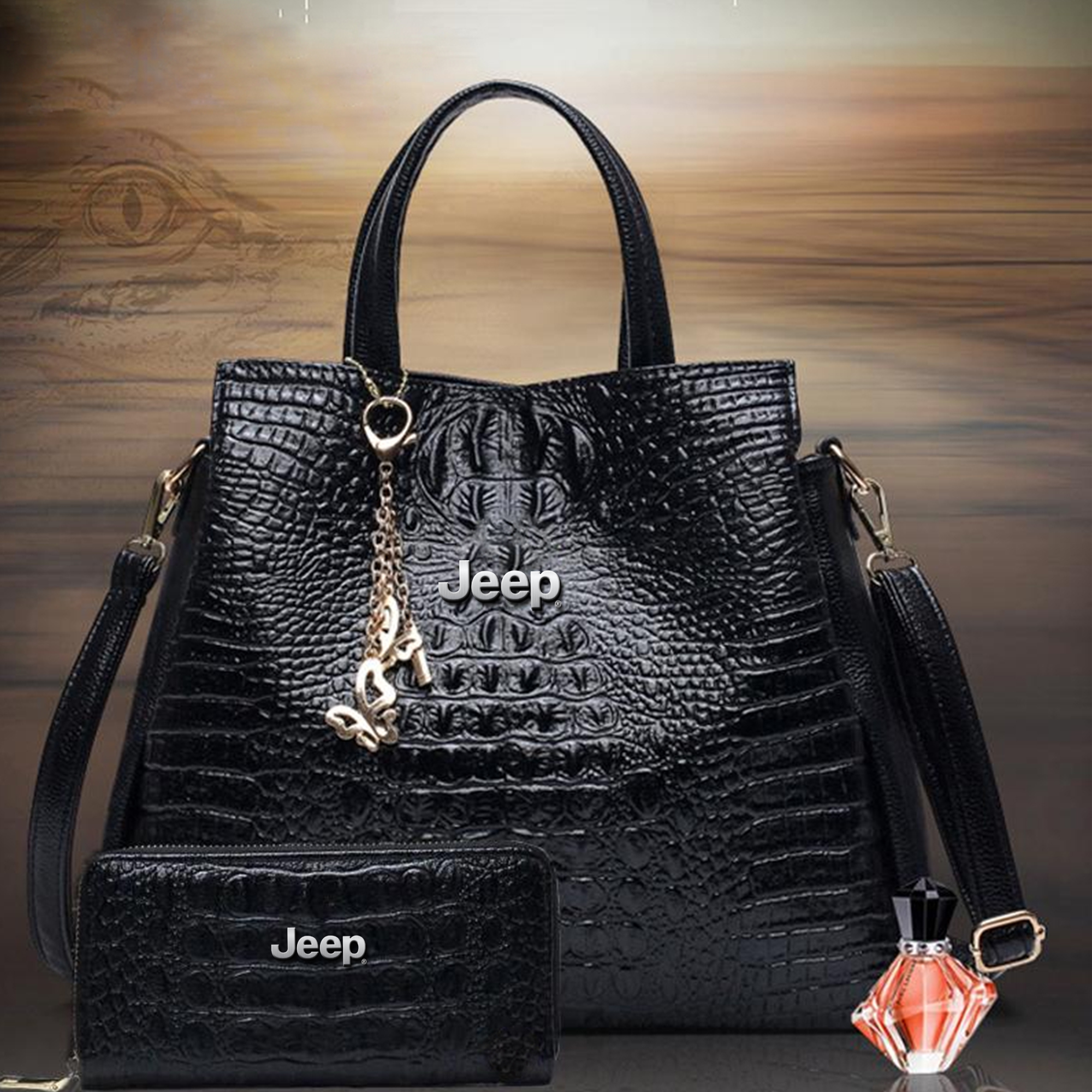 Jeep New Deluxe Shine Handbag Purse